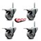 Service Caster 4 Inch Semi Steel Swivel 34 Inch Threaded Stem Caster Set with Total Lock Brake SCC-TSTTL20S414-SSS-34212-4 - alternate 4